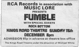 Fumble at the Kings Road Theatre 1975